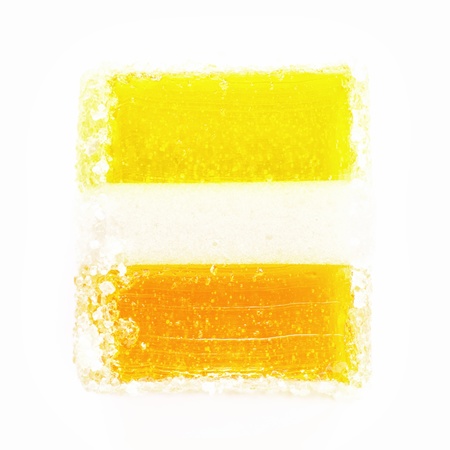 close-up shot of fruit jelly candy (isolated)の写真素材