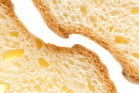 close up shot of white bread slice