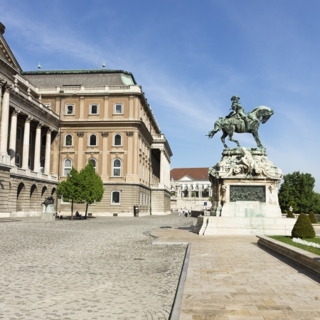 sprong shot of royal palace in budapest, hungaryのeditorial素材