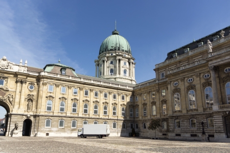sprong shot of royal palace in budapest, hungaryのeditorial素材
