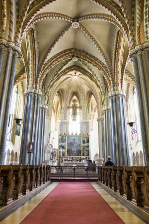 Interior of Inner City Parish Church in Budapest, Hungaryのeditorial素材