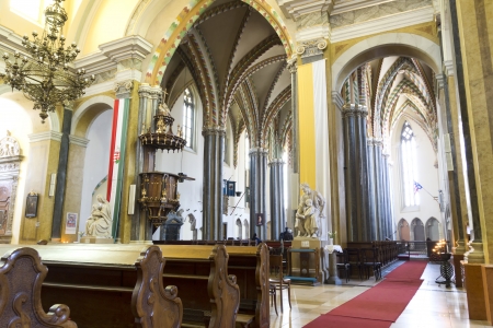 Interior of Inner City Parish Church in Budapest, Hungaryのeditorial素材