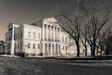 Rastorguyev-Kharitonov Palace in Yekaterinburg, Russia (built on 1794-1820) in sepiaのeditorial素材