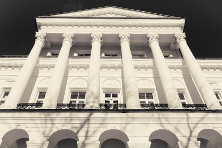 Rastorguyev-Kharitonov Palace in Yekaterinburg, Russia (built on 1794-1820) in sepiaのeditorial素材