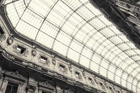 Shopping art gallery in Milan. Galleria Vittorio Emanuele II, Italyのeditorial素材