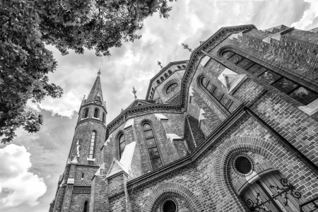 Summer shot of Buda Reformed Church, Budapestの写真素材