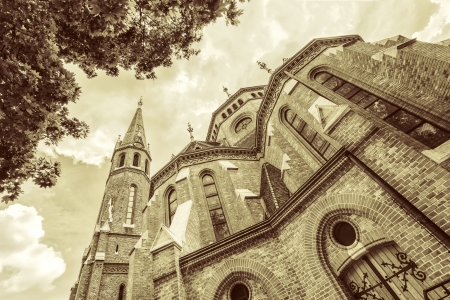 Summer shot of Buda Reformed Church, Budapestの写真素材