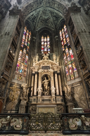 The interior of Duomo church in Milan, Italyのeditorial素材