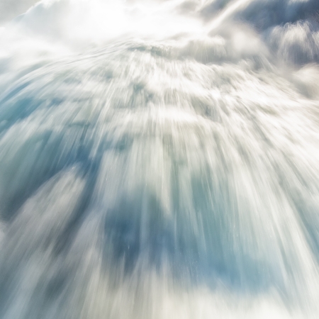 Close up of roaring Rhine Falls in Switzerlandの写真素材