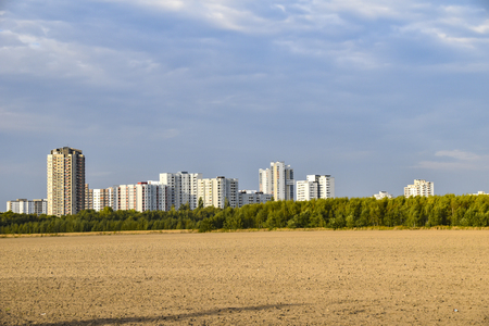 Gropiusstadt in Berlin-Neuk?lln illuminated by the sun.の写真素材