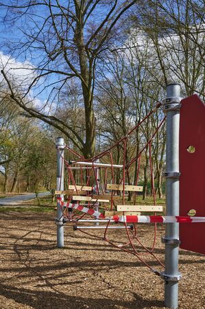 Children's playground in Berlin, Germany, which was closed due to the Covid-19 virus and the...