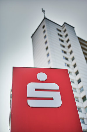 Berlin, Germany - September 17, 2020: Logo of a bank in Berlin.のeditorial素材