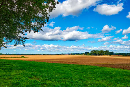 View over the landscape of Mecklenburg-Western Pomerania, Germany, in the vicinity of Greifswald.の写真素材