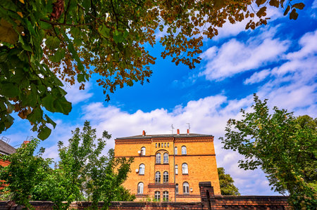 Historic building from the 19th century as part of the former barracks of the Prussian railway regiments.のeditorial素材