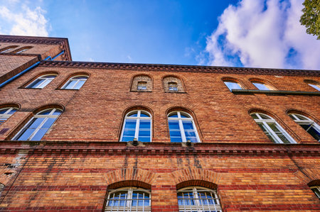 Historic building from the 19th century as part of the former barracks of the Prussian railway regiments.のeditorial素材