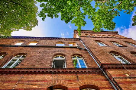 Historic building from the 19th century as part of the former barracks of the Prussian railway regiments.のeditorial素材