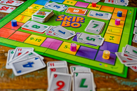 Berlin, Germany - July 28, 2023: Board game with gaming accessories.