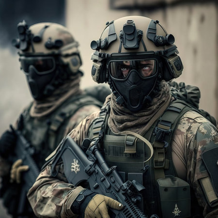 United States Navy special forces soldiers in full gear. Special forces soldiersの素材