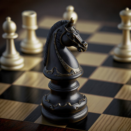 chess board with chess pieces, business concept of success and strategyの素材