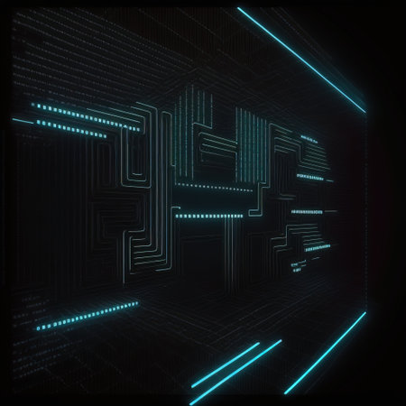 Futuristic abstract background with glowing lines. 3d render.の素材