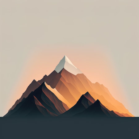 Mountains in the sky. Landscape with mountains. Vector illustration.の素材