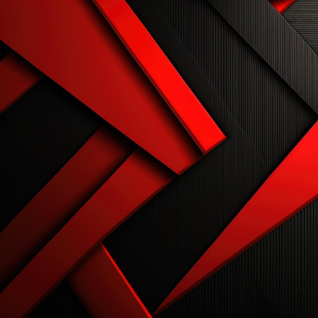 Red and black metallic background. 3d design. Vector illustration.の素材