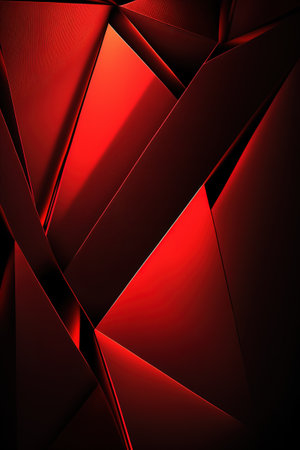 Red abstract background. 3D illustration. Polygonal style.の素材