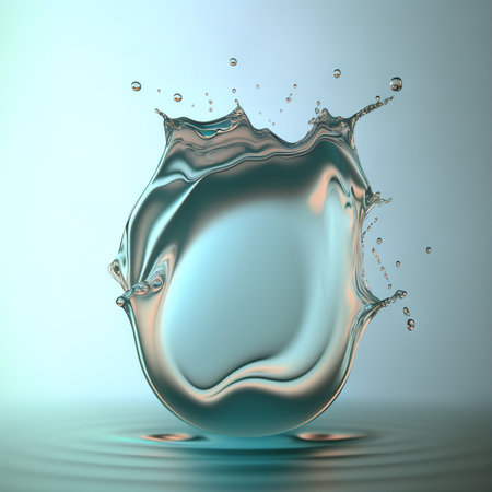 Splash of water. 3d render, 3d illustration.の素材