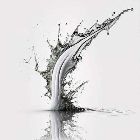splash of water on a white background. 3d render.の素材