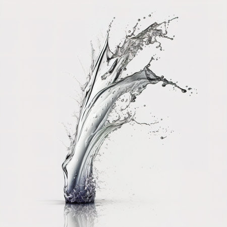 Splash of water on a white background. 3d render, 3d illustration.の素材