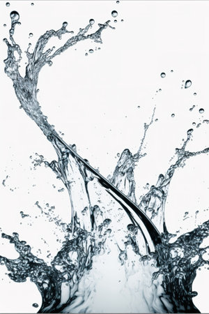 splashes of water on a white background. close up.の素材