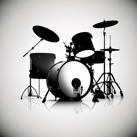 Drum set isolated on white background. Vector illustration. eps 10.の素材