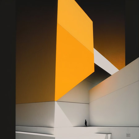 Abstract modern architecture background, empty open space interior. 3d renderの素材