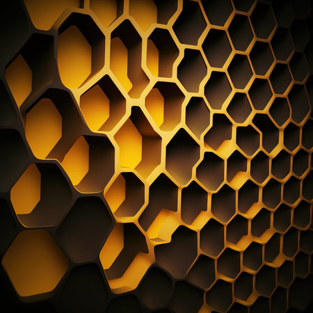 3d render of hexagon background. Abstract background.の素材