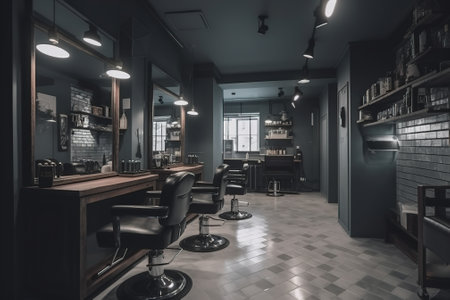 Barber shop interior. Barbershop interior. Barbershop interiorの素材