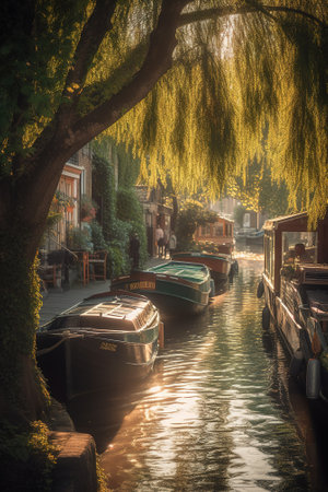 canals in the city of Venice, Italy. Venice is one of the most beautiful cities in the world.の素材