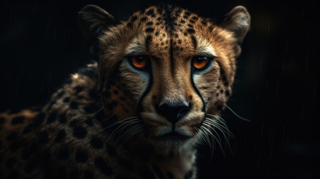 Close-up of a cheetah (Acinonyx jubatus)の素材