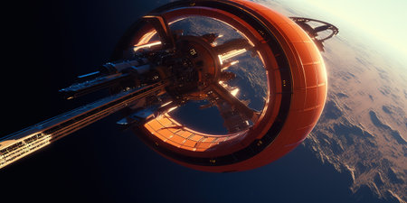 3D CG rendering of space ship. 3D CG. High resolution.の素材