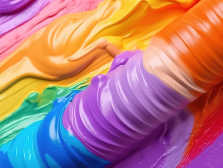 Colorful plasticine background. Close-up of colorful plasticine.の素材
