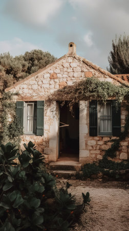 Old house on the island of Crete, Greece. Vintage styleの素材