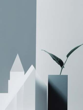 3d render, abstract minimalistic background, geometric shapes in black and whiteの素材