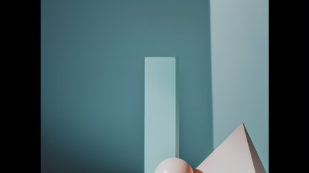 Minimalist abstract background with geometric shapes, 3d render illustrationの素材