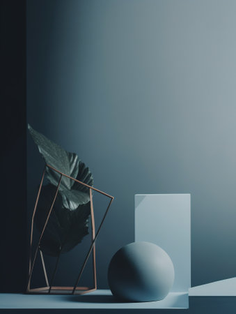 Minimalist interior design. Minimalist abstract still life. 3d renderの素材
