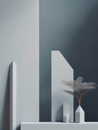 3d rendering of minimalistic interior design. Minimalist scenes.の素材