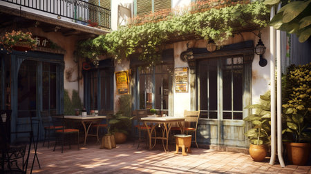 Vintage cafe in the old town of Lviv, Ukraine.の素材