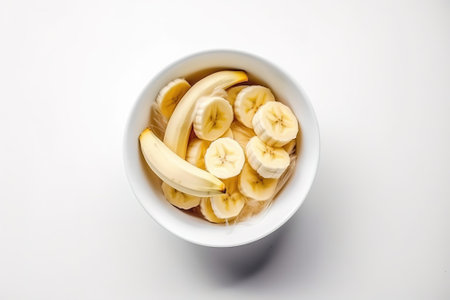 Sliced banana in a bowlの素材