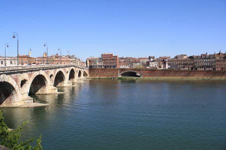 The Garonne crossing Toulouse.の写真素材