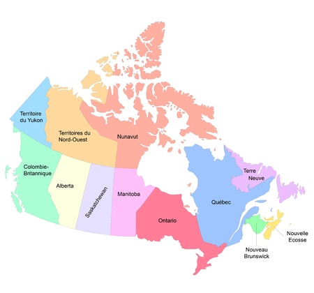 An illustration of a map of Canadaの写真素材