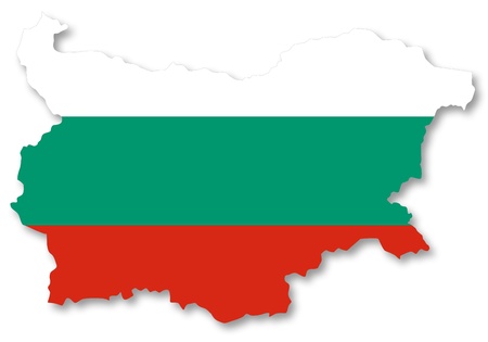Map and flag of Bulgariaの写真素材