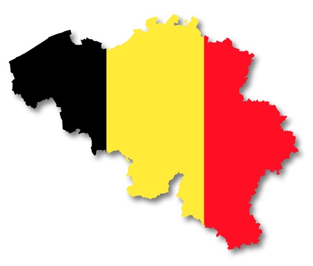 Map and flag of Belgiumの写真素材